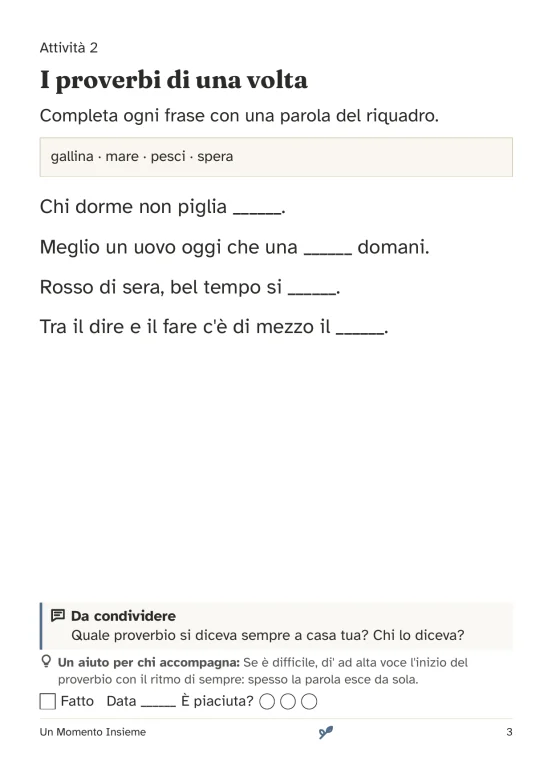 Scheda reale di linguaggio con una domanda per conversare