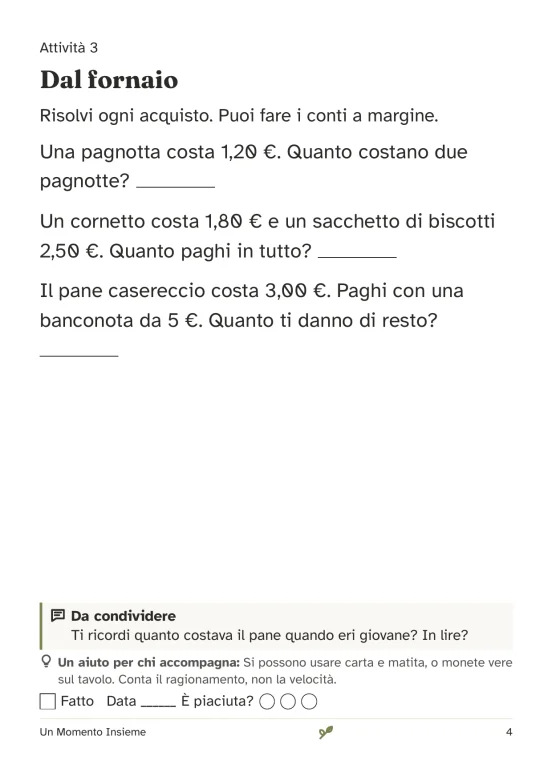 Scheda reale di calcolo: dal fornaio